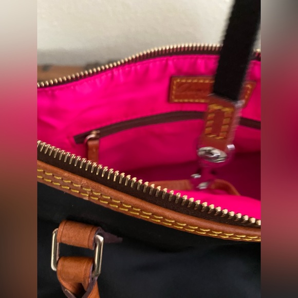 Dooney & Bourke vintage handbag leather hot pink EC~ - Picture 8 of 16